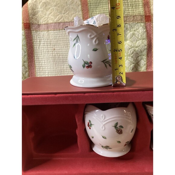 Lenox Williamsburg Boxwood and Pine Set of 3 Votive Candle Holders New - Picture 16 of 16